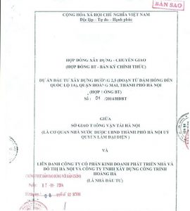 Read more about the article HỢP ĐỒNG BT DỰ ÁN ĐẠI KIM ĐỊNH CÔNG – VÀNH ĐAI 2.5: