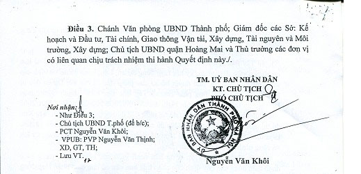 You are currently viewing Giấy quyết định giao dự án Đại Kim Định Công